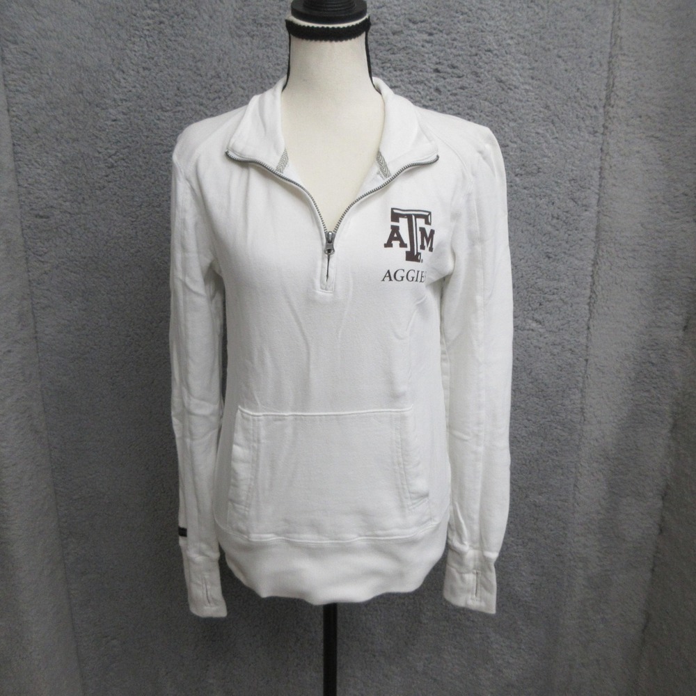 Texas A&M Aggies 1/4 Zip Sweatshirt Women S White NCAA Football Classic JanSport